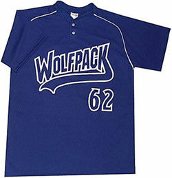 Athletic Knit Two Button Performance Baseball Jersey with Piping (BA1344)